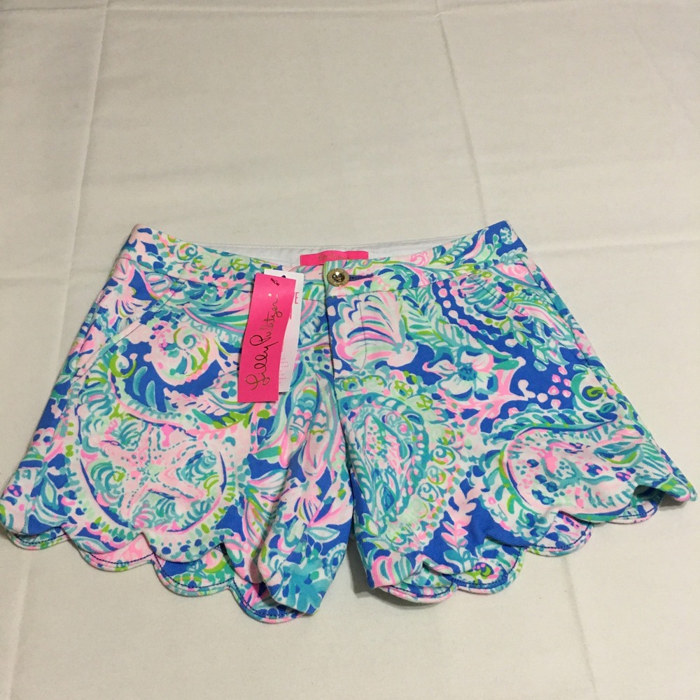 Lilly Pulitzer Buttercup Knit Shorts Women Size 0 Multi Dream Team NWT $68